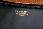 MORABITO - Valise à bandoulière en cuir noir et fauve....