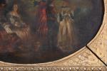 ECOLE FRANCAISE du XIXème siècle, copie d'après Watteau. "Scène de...