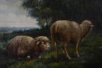 BOIRY (Ecole française 19ème siècle)  " Les moutons" huile...