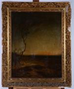 AVIAT, Louis Auguste (1836 - 1876) "Paysage" huile sur toile...