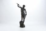 MERCIE, Antonin (1845-1916). "David et Goliath". Sculpture en bronze à...