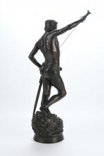 MERCIE, Antonin (1845-1916). "David et Goliath". Sculpture en bronze à...