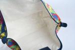 LONGCHAMP, Jérémy Scott. Grand sac en toile à décor polychrome...