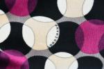 LONGCHAMP. Grand sac velours coloré de ronds noir, violet, blanc...