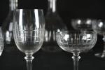 SERVICE (partie de) de verres en cristal taillé comprenant dix...