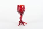 FIORELLA MANCINI Venise - vase en verre rouge à sujet...