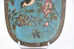 JAPON XIXème, Plaque en émail cloisonné à décor d'un oiseau....