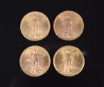 20 dollars US or (lot de quatre monnaies 1922 -...