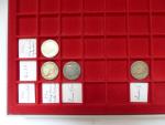 PLATEAUX (trente) de monnaies françaises diverses dont argent, cuivre, bronze,...