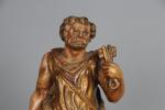 ESPAGNE, fin du 16ème siècle. "Saint Pierre", bois sculpté polychrome...