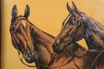 Leon DANCHIN (1887-1938). "Têtes de chevaux", reproduction encadrée. 30 x...
