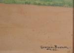 BUSSON Georges (1859-1933). "Amazone dans un parc", gouache signée et...