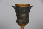 MOIGNIEZ Jules (1835-1894). "Petit vase", bronze à deux patines de...