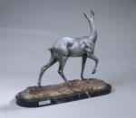 Irénée ROCHARD (1906-1984). "Biche", bronze à patine argentée. Présenté sur...