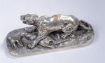 Pierre Jules MENE (1810-1879). "Lionne dévorant une gazelle", rare bronze...