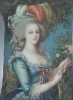 ECOLE FRANCAISE vers 1900. "Marie-Antoinette" et "Joséphine" paire de miniatures...