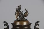 BRULE PARFUM bronze Extrême Orient 19ème siècle. H. 24,5 cm