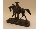 ECOLE FRANCAISE du 19ème siècle. "Cavalier et son cheval"