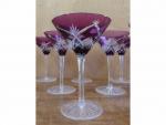 COUPES (douze) à champagne sur pied cristal couleur violet et