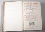 CHASLES, François-Jacques. 
Dictionnaire universel, chronologique et historique de Justice, Police,...