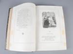 (GRANDVILLE). 
Ensemble de deux volumes comprenant Fables de La Fontaine,...