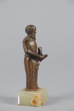 CURIOSA - BRIQUET en bronze à sujet d'un moine. H....