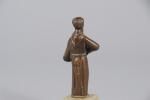 CURIOSA - BRIQUET en bronze à sujet d'un moine. H....
