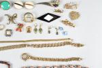 BIJOUX FANTAISIES (lot de) dont bracelets, colliers, pendentifs et boucles...