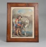 ECOLE FRANCAISE 19ème siècle. "Mousquetaire" aquarelle. 32 x 23 cm