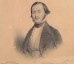 DE GRANDCHAMP, Victor (1822-?). Portrait d'homme. Dessin au crayon et...