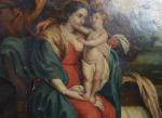 ECOLE FRANCAISE du 17ème siècle d'après Rubens. La Sainte Famille...