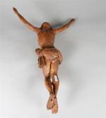 CHRIST en tilleul sculpté, 19ème siècle. H. 66 cm (petits...