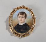 BOST, Mélanie (1810- ?) 
Portrait de garçon. 
Miniature ovale sur...