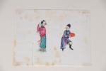 CHINE, Canton - 19ème siècle
Album comprenant 33 petites gouaches sur...