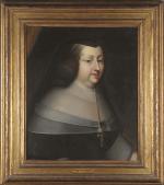 Ecole FRANCAISE du XVIIème siècle
Portrait présumé d'Anne d'Autriche. 
Toile. 60...