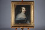 Ecole FRANCAISE du XVIIème siècle
Portrait présumé d'Anne d'Autriche. 
Toile. 60...