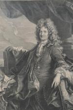 EDELINCK d'après RIGAUD, 1691. 
Portrait de "Mr Charles d'Hozier"
Gravure en...