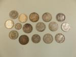LOT de monnaies en argent dont douze pièces du 18ème...