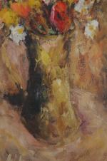 JONAS Henri (né en 1934). "Bouquet de fleurs", huile sur...