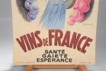 CARTON Publicitaire "Vin de France" illustré par A. GALLAND daté...
