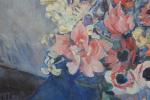 SAX. G "Bouquet de fleur" huile sur toile signée en...