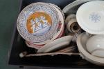 LOT (1 caisse) de céramiques diverses dont Malicorne, assiettes régionales,...