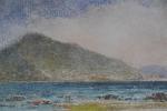 SAPORITI, Rinaldo (1840-1913). Paysage de bord de mer. Aquarelle signée...