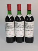3 Blles CH. PONTUS Côtes Fronsac, 1967
Et. excellentes. 
N :...