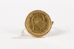 BAGUE en or jaune 18k : 10 francs 1859 montée....