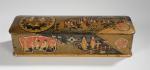 PLUMIER en carton bouilli, décor japonisant, époque Napoléon III