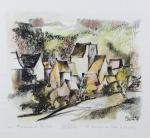 CLUSEAU-LANAUVE, Jean (1914-1997). "Hameau en Périgord", lithographie en couleurs, titrée,...
