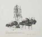 BOCQUEL, Jean-Pierre (né en 1944). Peintre angevin. "La tour Saint-Martin",...