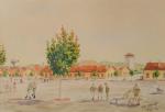 DIEULAFE, Yvon (1903-1990). Garnison. Aquarelle signée, datée et située "Epinal...