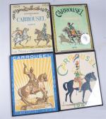 CARROUSEL DE SAUMUR - onze petites AFFICHES, dont neuf lithographiées....
